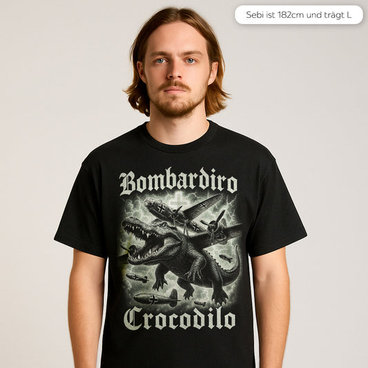 Bombardiro Crocodilo White Bootleg Shirt